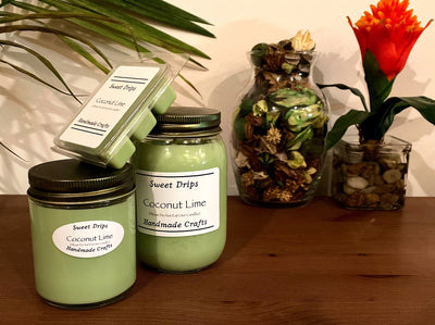 Coconut Lime scented soy wax candles