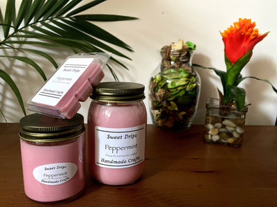 Peppermint scented soy wax candles