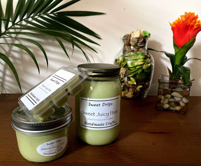 Sweet Juicy Pear scented soy wax candles