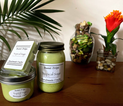 Tropical Sage scented soy wax candles
